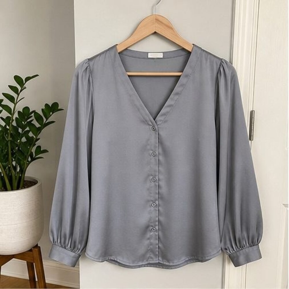 Gray Peplum Top